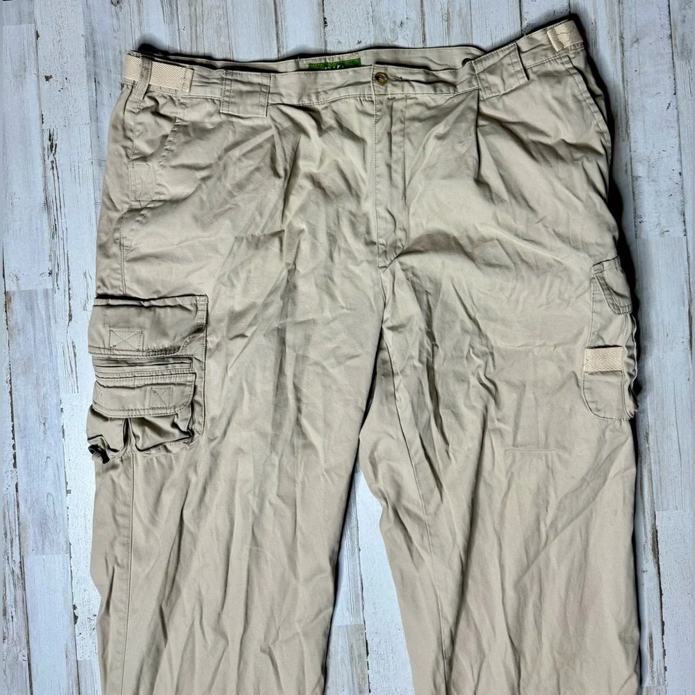 Orvis Pants 42 Men Beige Cargo Zip Front Adjustable Waist Straight Pockets - Picture 3 of 11